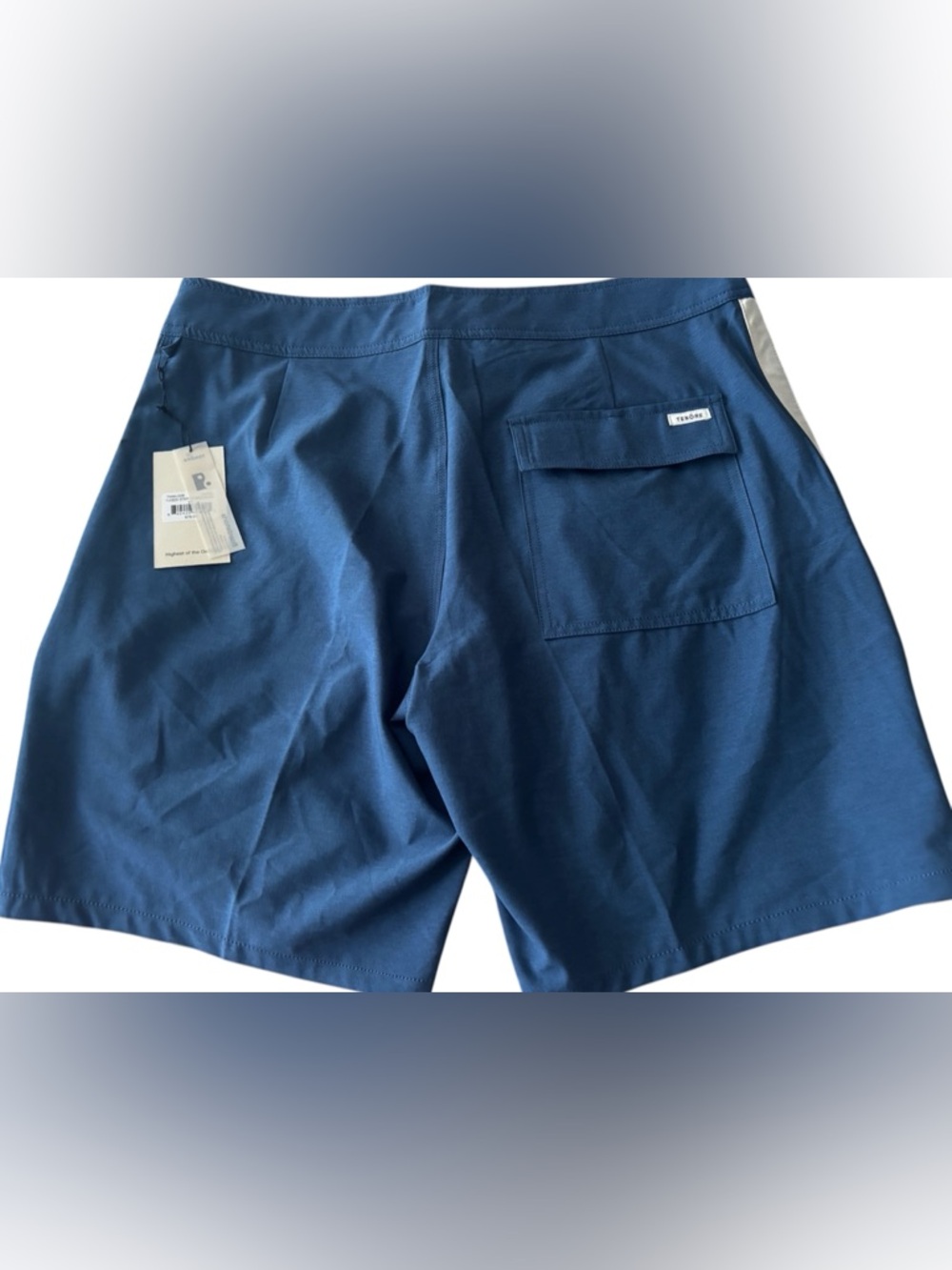 NWT TENORE Mens Tuxedo Stripe Hybrid Short Boardshort size 32 Blue Swim Surf 9"